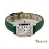 ساعت کارتیر سانتوس دومونت زنانه بند چرم سبز Cartier-4074-L