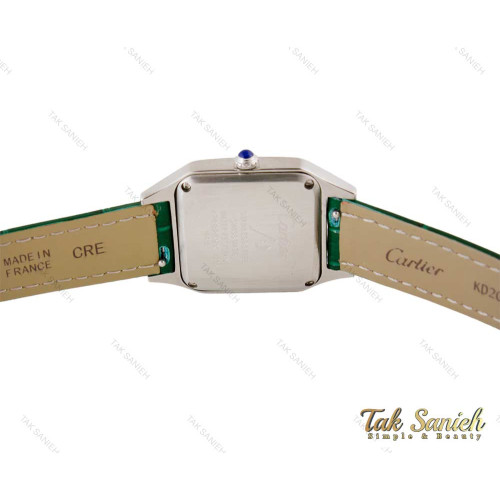 ساعت کارتیر سانتوس دومونت زنانه بند چرم سبز Cartier-4074-L