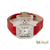 ساعت کارتیر سانتوس فول نگین زنانه قرمز Cartier-4080-L ساعت کارتیر سانتوس فول نگین زنانه قرمز Cartier-4080-L