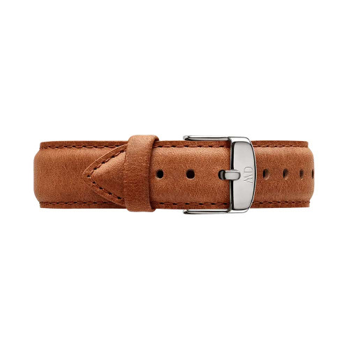 ساعت دنیل ولینگتون مردانه نقره ای بند چرم عسلی DW-4098-40-G