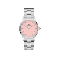 ساعت دنیل ولینگتون آیکونیک لینک زنانه سیلور صورتی اسمال DW-4101-L