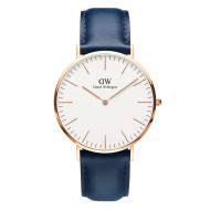 ساعت دنیل ولینگتون مردانه بند چرمی سرمه ای DW-4112-40-G