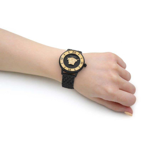 ساعت ورساچه زنانه مشکی صفحه طلایی Versace-4772-L