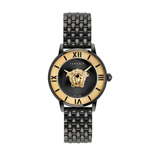 ساعت ورساچه زنانه مشکی صفحه طلایی Versace-4772-L