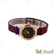 ساعت دیور زنانه بنفش بند حصیری صفحه مشکی Dior-4782-L