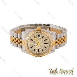 ساعت رولکس مردانه دورنگ طلایی صفحه فول نگین Rolex-4796-G ساعت رولکس مردانه دورنگ طلایی صفحه فول نگین Rolex-4796-G