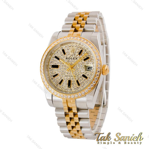 ساعت رولکس مردانه دورنگ طلایی صفحه فول نگین Rolex-4796-G ساعت رولکس مردانه دورنگ طلایی صفحه فول نگین Rolex-4796-G