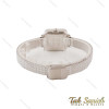 ساعت DW زنانه مربعی بند حصیری نقره ای صفحه مشکی DW-4808-L