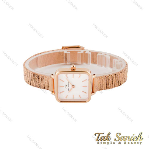 ساعت دنیل ولینگتون زنانه مربعی بند حصیری رزگلد صفحه سفید DW-4809-L ساعت دنیل ولینگتون زنانه مربعی بند حصیری رزگلد صفحه سفید DW-4809-L