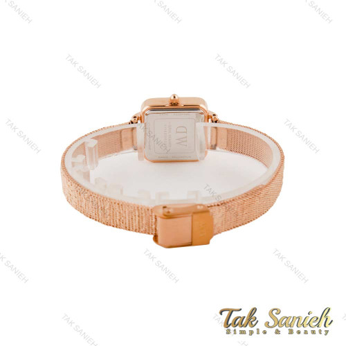 ساعت دنیل ولینگتون زنانه مربعی بند حصیری رزگلد صفحه سفید DW-4809-L ساعت دنیل ولینگتون زنانه مربعی بند حصیری رزگلد صفحه سفید DW-4809-L