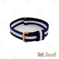 بند ساعت دنیل ولینگتون زنانه برزنتی سرمه ای سفید رزگلد DW-Strap-4821-L