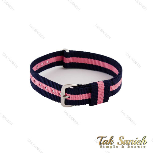 بند ساعت دنیل ولینگتون زنانه برزنتی سرمه ای صورتی نقره ای DW-Strap-4829-L