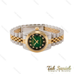 ساعت رولکس زنانه دورنگ طلایی صفحه سبز مشکی Rolex-4833-L ساعت رولکس زنانه دورنگ طلایی صفحه سبز مشکی Rolex-4833-L