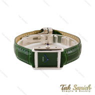 ساعت کارتیر تانک زنانه نقره ای بند چرم سبز Cartier-4838-L ساعت کارتیر تانک زنانه نقره ای بند چرم سبز Cartier-4838-L