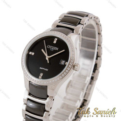 ساعت سیتیزن VIP زنانه سرامیکی دورنگین مشکی نقره ای Citizen-4853-L ساعت سیتیزن VIP زنانه سرامیکی دورنگین مشکی نقره ای Citizen-4853-L