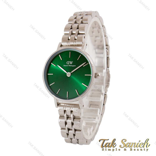 ساعت دنیل ولینگتون زنانه نقره ای صفحه سبز اسمال DW-4862-28-L