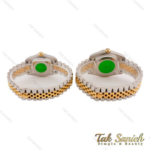 ساعت رولکس ست دورنگ طلایی صفحه نگین اعداد رومی Rolex-4869-S ساعت رولکس ست دورنگ طلایی صفحه نگین اعداد رومی Rolex-4869-S