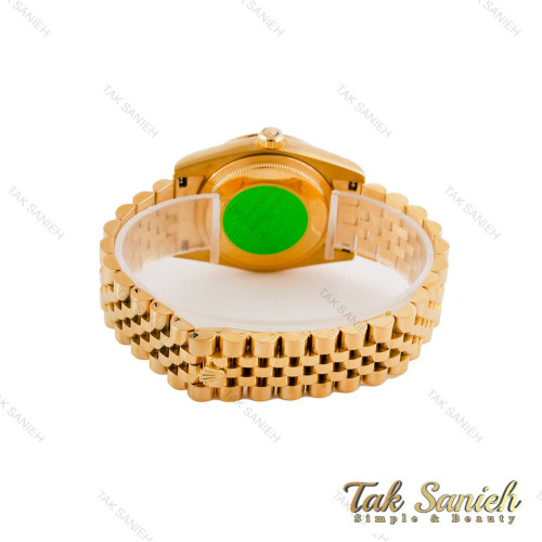 ساعت رولکس مردانه طلایی صفحه نگین دار اعداد یونانی Rolex-4871-G