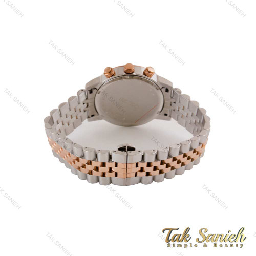 ساعت سیکو VIP مردانه سه موتوره دورنگ رزگلد صفحه مشکی Seiko-4875-G