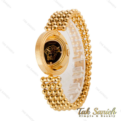 ساعت ورساچه طلایی زنانه صفحه مشکی چرخان Versace-4879-L
