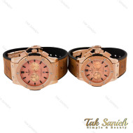 ساعت هابلوت ست رزگلد بند چرم قهوه ای Hublot-4892-S ساعت هابلوت ست رزگلد بند چرم قهوه ای Hublot-4892-S