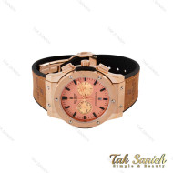 ساعت هابلوت زنانه سه موتوره رزگلد بند چرم قهوه ای Hublot-4894-L ساعت هابلوت زنانه سه موتوره رزگلد بند چرم قهوه ای Hublot-4894-L