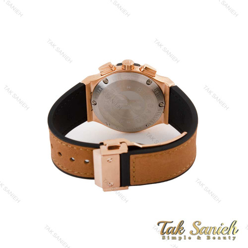 ساعت هابلوت زنانه سه موتوره رزگلد بند چرم قهوه ای Hublot-4894-L ساعت هابلوت زنانه سه موتوره رزگلد بند چرم قهوه ای Hublot-4894-L