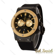 ساعت هابلوت مردانه سه موتوره مشکی زه طلایی Hublot-4897-G