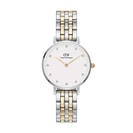 ساعت دنیل ولینگتون زنانه دورنگ طلایی ایندکس نگین بند فلزی DW-4910-L