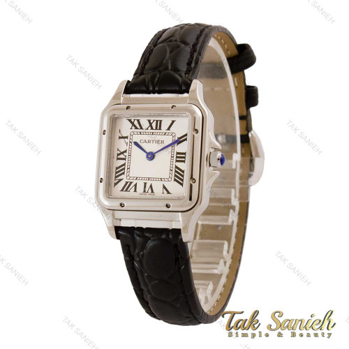 ساعت کارتیر سانتوس دومونت زنانه سیلور بند چرم مشکی Cartier-4935-L ساعت کارتیر سانتوس دومونت زنانه سیلور بند چرم مشکی Cartier-4935-L
