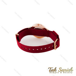 ساعت دنیل ولینگتون رزگلد صفحه سفید زنانه بند برزنت زرشکی DW-4978-L ساعت دنیل ولینگتون رزگلد صفحه سفید زنانه بند برزنت زرشکی DW-4978-L
