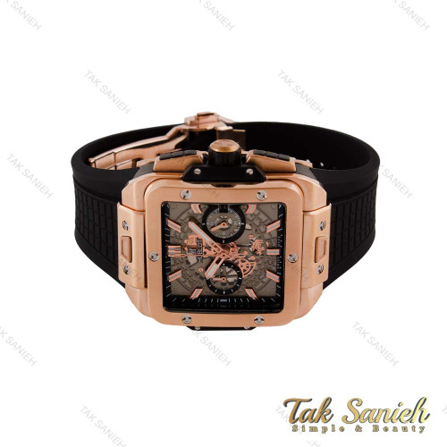 ساعت هابلوت مردانه مربعی رزگلد بند مشکی Hublot-4996-G ساعت هابلوت مردانه مربعی رزگلد بند مشکی Hublot-4996-G
