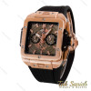 ساعت هابلوت مردانه مربعی رزگلد بند مشکی Hublot-4996-G ساعت هابلوت مردانه مربعی رزگلد بند مشکی Hublot-4996-G