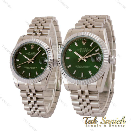 ساعت ست رولکس دیت جاست استیل صفحه سبز Rolex-5024-S ساعت ست رولکس دیت جاست استیل صفحه سبز Rolex-5024-S