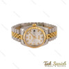 ساعت رولکس مردانه دورنگ طلایی صفحه طرح دار ایندکس نگین Rolex-5029-G