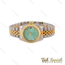 ساعت رولکس زنانه دورنگ طلایی صفحه سبز آبی صدفی Rolex-5037-M-L ساعت رولکس زنانه دورنگ طلایی صفحه سبز آبی صدفی Rolex-5037-M-L
