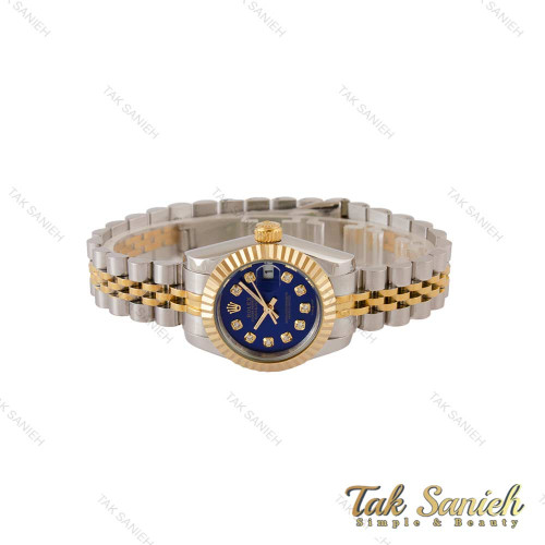 ساعت رولکس زنانه دورنگ طلایی صفحه سرمه ای Rolex-5048-S-L ساعت رولکس زنانه دورنگ طلایی صفحه سرمه ای Rolex-5048-S-L