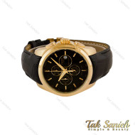 ساعت تیسوت 1853 مردانه سه موتوره طلایی بند چرم مشکی Tissot-5051-G