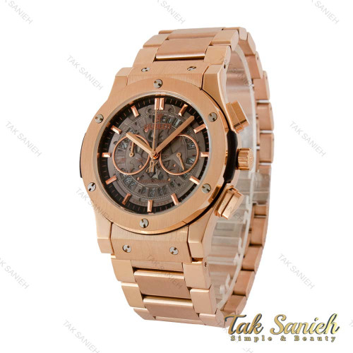 ساعت هابلوت مردانه سه موتوره بند استیل رزگلد صفحه اسکلتون Hublot-5101-G ساعت هابلوت مردانه سه موتوره بند استیل رزگلد صفحه اسکلتون Hublot-5101-G