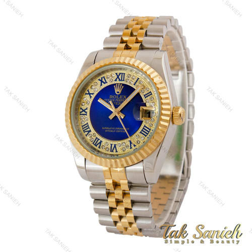 ساعت رولکس مردانه دورنگ طلایی ایندکس رومی آبی Rolex-5110-G ساعت رولکس مردانه دورنگ طلایی ایندکس رومی آبی Rolex-5110-G