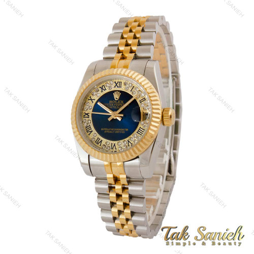 ساعت رولکس زنانه دورنگ طلایی صفحه آبی ایندکس رومی مدیوم Rolex-5111-M-L ساعت رولکس زنانه دورنگ طلایی صفحه آبی ایندکس رومی مدیوم Rolex-5111-M-L