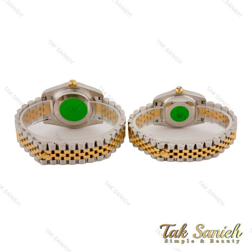 ساعت ست رولکس دورنگ طلایی صفحه نگینی ایندکس رومی Rolex-5115-S ساعت ست رولکس دورنگ طلایی صفحه نگینی ایندکس رومی Rolex-5115-S