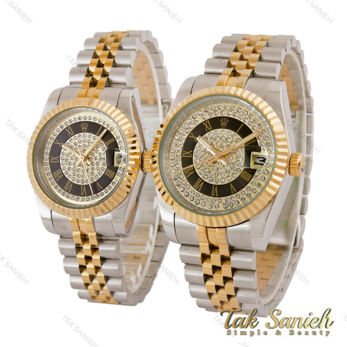 ساعت ست رولکس دورنگ طلایی صفحه نگینی ایندکس رومی Rolex-5115-S ساعت ست رولکس دورنگ طلایی صفحه نگینی ایندکس رومی Rolex-5115-S