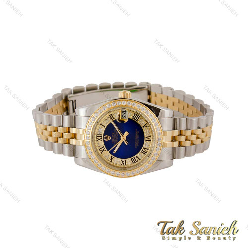 ساعت رولکس زنانه دورنگ طلایی دورنگین ایندکس یونانی صفحه آبی Rolex-5121-M-L ساعت رولکس زنانه دورنگ طلایی دورنگین ایندکس یونانی صفحه آبی Rolex-5121-M-L