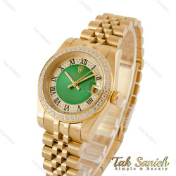 ساعت رولکس زنانه طلایی دورنگین صفحه سبز ایندکس رومی Rolex-5124-M-L ساعت رولکس زنانه طلایی دورنگین صفحه سبز ایندکس رومی Rolex-5124-M-L