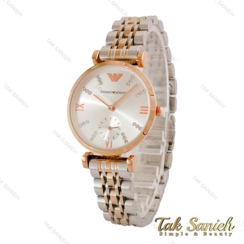 ساعت امپریو آرمانی زنانه دورنگ رزگلد صفحه سیلور زیرثانیه Armani-5125-L ساعت امپریو آرمانی زنانه دورنگ رزگلد صفحه سیلور زیرثانیه Armani-5125-L