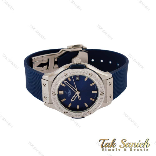 ساعت هابلوت زنانه دور نگین آبی نقره ای Hublot-5132-L ساعت هابلوت زنانه دور نگین آبی نقره ای Hublot-5132-L