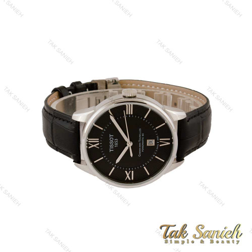 ساعت تیسوت مردانه بندچرم نقره ای صفحه مشکی Tissot-5139-G ساعت تیسوت مردانه بندچرم نقره ای صفحه مشکی Tissot-5139-G