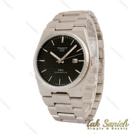 ساعت تیسوت PRX مردانه نقره ای صفحه مشکی Tissot-5140-G