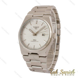 ساعت تیسوت PRX مردانه نقره ای صفحه سفید Tissot-5142-G